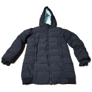 All in Motion Black Hooded Puffer Jacket Water Wind Resistant Kids Medium 7 8